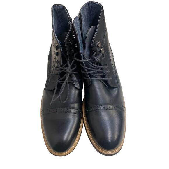 Bruno Marc Bergen 03 Black Leather Dress Shoes SIZE US 10.5 - Picture 2 of 7